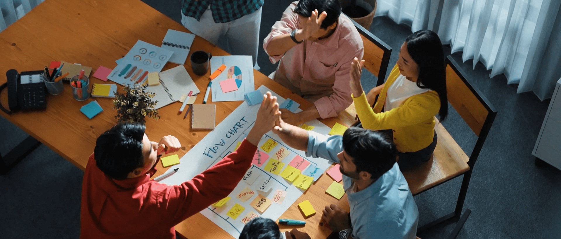 Team collaboration visual representing creativity and strategy in digital marketing